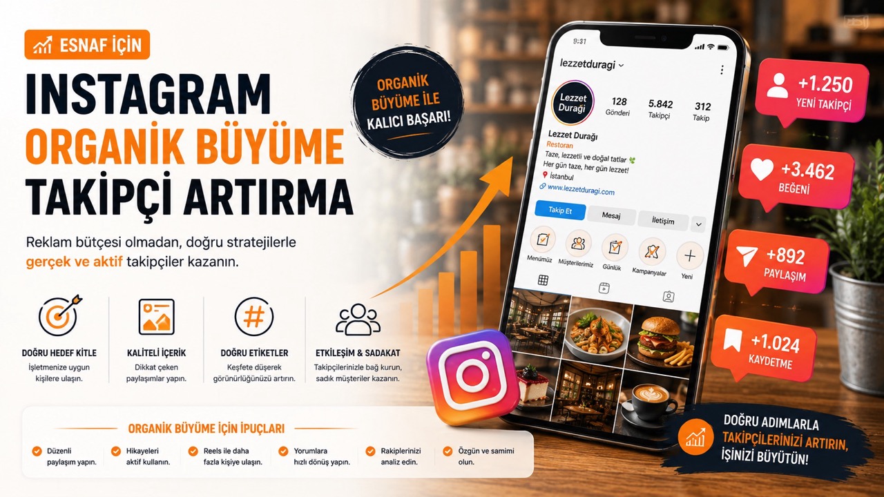 Esnaf Instagram Organik Büyüme: Takipçi Satın Almadan İşe Yarayan 5 Yöntem