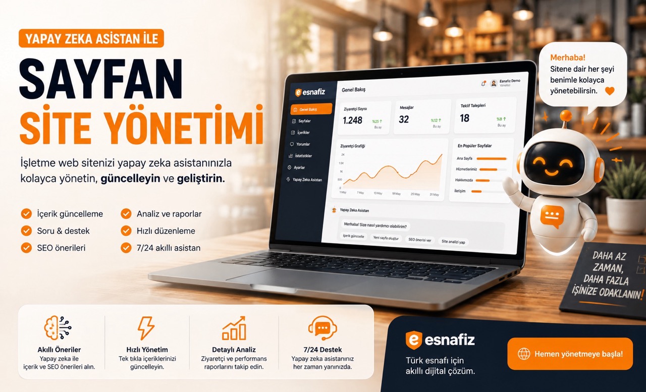 Esnaf Web Siteni Artık Yapay Zeka Asistanla Yönetebilirsin